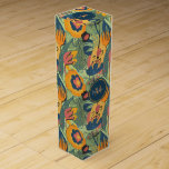 Boite Cadeau Pour Bouteille De Vin Tons de terre riche fleurs abstraites motif, monog<br><div class="desc">Tons de terre riches,  fleurs exotiques colorées,  motif sans soudure. monogramme personnalisable en option.</div>