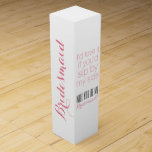 Boite Cadeau Pour Bouteille De Vin Vous serez ma boîte-cadeau de demoiselles<br><div class="desc">Serez-vous ma demoiselle d'honneur ? - boîte-cadeau nuptiale drôle et à la mode de noir de partie,  blanche et rose pour l'invitation de vin.</div>