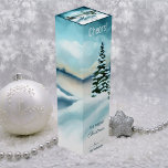 Boite Cadeau Pour Bouteille De Vin Watercolor Winter Wonderland Christmas Wonderland<br><div class="desc">Boite cadeau de vin avec une aquarelle scène hivernale de pays merveilleux. Aussi beau pour les autres fêtes d'hiver!</div>