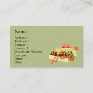 Boîte D'Art vintage Rose Carte de visite