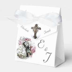 Boite de mariage catholique rose et blanc