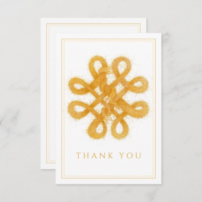 BOÎTE EN CELTIQUE D'OR 3,5x5 Carte de remerciement (Devant / Derrière)