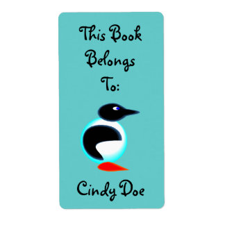 Boite Livre Étiquette Amusant Penguin Bird Neon Cu