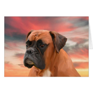 Boîte Mignonne de Chien Boxer Peinture à l'eau à l