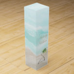 Boite Pour Bouteille De Vin Aquarelle Plage tropicale Boîte à vin de mariage<br><div class="desc"></div>