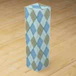 Boite Pour Bouteille De Vin Jacquard diamants golf preppy boîte à vin à motifs<br><div class="desc">Découvrez le motif de golf Jacquard moderne,  la boîte à vin brun et bleu. Conçu par Sarah Trett.</div>