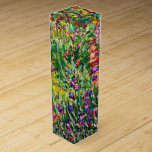 Boite Pour Bouteille De Vin Monet - Le jardin d'Iris à Giverny<br><div class="desc">Peinture de Claude Monet,  jardin d'Iris à Giverny,  boite à vin.</div>