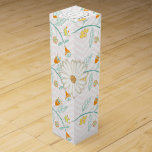 Boite Pour Bouteille De Vin Monogramme Vintage Folksy Floral Garland Motif<br><div class="desc">Vintage personnalisé Garland Folksy Motif</div>