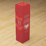 Boite Pour Bouteille De Vin Perles de corail mariage anniversaire photo boîte<br><div class="desc">35e anniversaire corail cadeau boîte vin ou spiritueux. Belles perles de corail dans les coeurs sur corail rouge orange avec emballage modèle photo 35ème mariage anniversaire corail boîte à vin. Customisez avec le nom de vos destinataires ou les coordonnées de votre famille et la photo. L'année du 35e anniversaire est...</div>