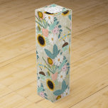 Boite Pour Bouteille De Vin Personnalisé Rustic Floral Motif Garland<br><div class="desc">Motif Floral Rustique</div>
