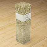 BOITE POUR BOUTEILLE DE VIN POINTS DE MOSAÏQUE BLANC D'OR GLAMOREUX PERSONNALI<br><div class="desc">Si vous avez besoin d'une personnalisation ou d'autres éléments correspondants,  n'hésitez pas à me contacter à l'adresse yellowfebstudio@gmail.com</div>