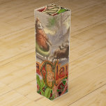 Boite Pour Bouteille De Vin Vintage Noël Père Noël Sleigh<br><div class="desc">Ce Père Noël vintage agite pendant qu'il est en traîneau et qu'il est tiré à travers le paysage hivernal par son équipe de rennes. Toutes les images sont de style victorien vintage — des livres anciens et des cartes de voeux victoriennes, parfaites pour les cadeaux de Noël pour vos proches....</div>