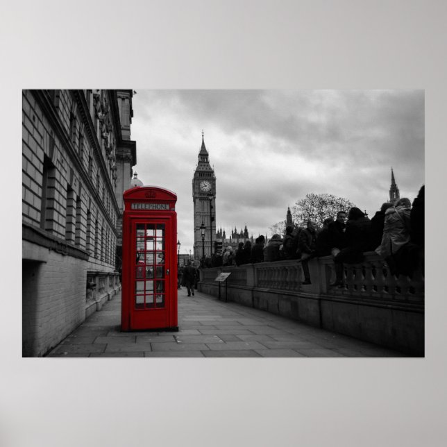 Boîte téléphonique rouge à Londres impression d'af (Devant)