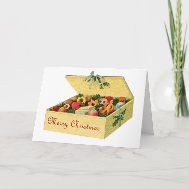 Boîte vintage de Noël Cookies Carte pour notes (Devant)