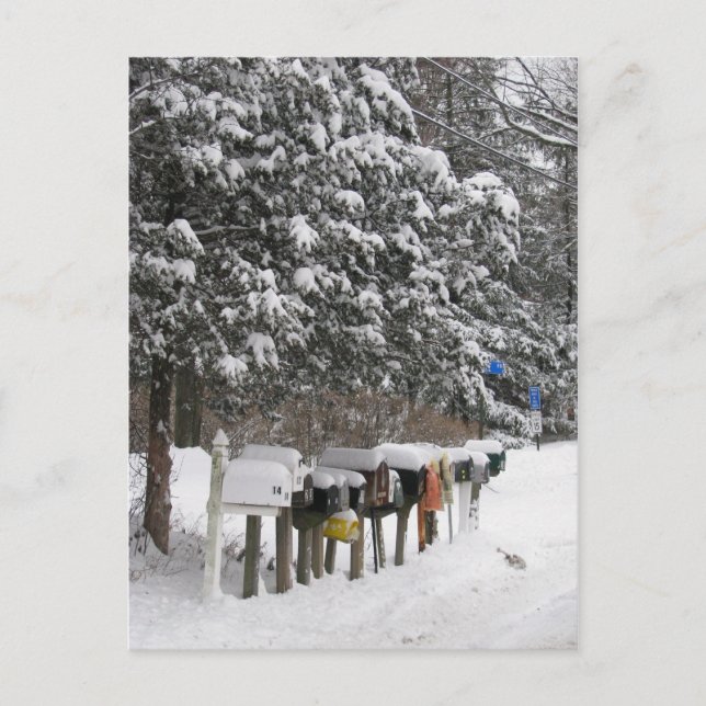 Boîtes aux lettres d'hiver Carte de vacances posta (Devant)