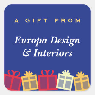Boîtes cadeaux avec arcs marine business étiquette