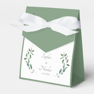 Boites cadeaux invités Vert Sauge eucalyptus