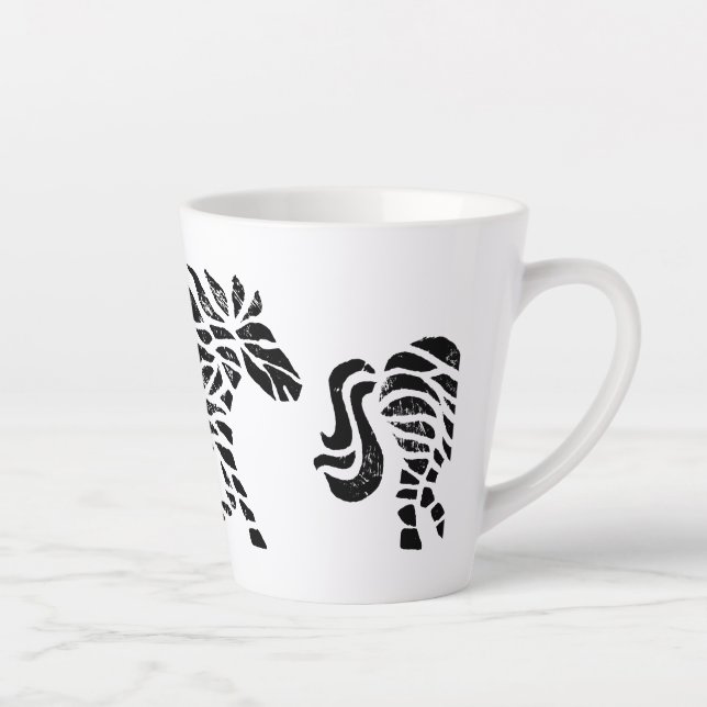 Boîtier de cheval Abstrait Imprimer Mug en latte (Droite)