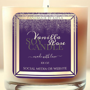 Boîtier de luxe violet Étiquette Gold Frame