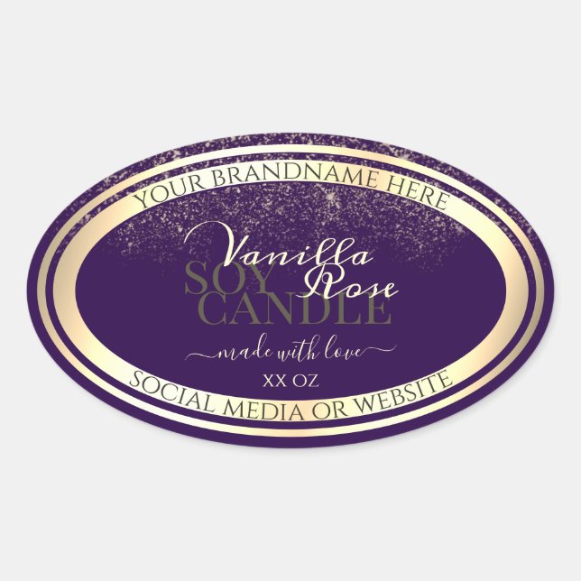 Boîtier de luxe violet Étiquette Gold Frame (Devant)