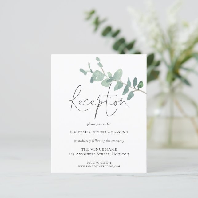 Boîtier de Mariage d'accueil Eucalyptus Budget (Debout devant)