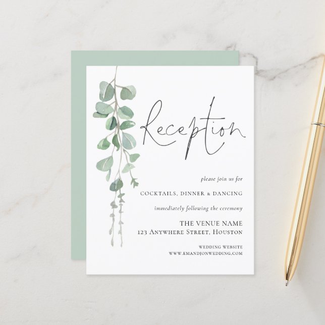 Boîtier De Réception De Mariage Eucalyptus Budget (Devant/Arrière en situation)