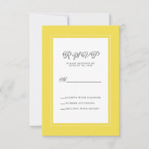 Boîtier de réponse au mariage jaune blanc élégant