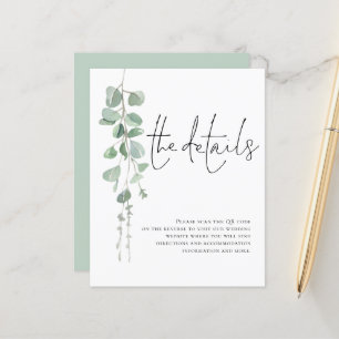 Boîtier détail du Mariage de code QR Eucalyptus Bu