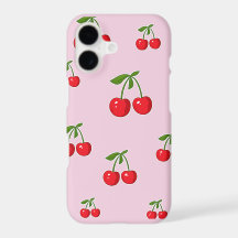 Boîtier iPhone 17 à motif cerise d'été vibrant.