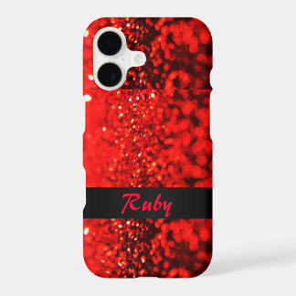 Boîtier iPhone 7 Plus pailleté rouge rubis personn