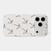 Boîtier iPhone Pro 18 Noir Minimaliste avec Nœud