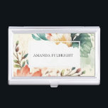 Boîtier Pour Cartes De Visite Aquarelle florale Petite entreprise personnalisée<br><div class="desc">Floral Watercolor Small Business Personnalisé Card Coque - avec des flores d'aquarelle peintes à la main,  personnalisées avec votre nom. Fait un cadeau très réfléchi.</div>
