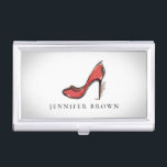 Boîtier Pour Cartes De Visite Aquarelle Rouges talons aiguilles chaussure Stilet<br><div class="desc">coque carte de visite sur mesure avec une aquarelle délicate illustration d'un talon de chaussure rouge haut. Un bon choix pour un propriétaire de boutique de cadeaux, un propriétaire de boutique, un magasin de chaussures, un magasin de chaussures de mariée, une industrie de la mode, des stylistes... et plus encore....</div>