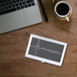 Boîtier Pour Cartes De Visite Architecture Firme Crosshairs gris foncé<br><div class="desc">Porte-carte de visite avec un arrière - plan texturé gris foncé et un motif en crosshairs argentés,  conçu spécifiquement pour une entreprise d'architecture ou d'ingénierie.</div>