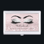 Boîtier Pour Cartes De Visite Beauté Lashes Maquillage Rose Rose Blush Microblad<br><div class="desc">florenceK collection de luxe pour salon de beauté</div>