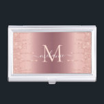 Boîtier Pour Cartes De Visite Boîtier de carte de visite Gold rose Nom personnal<br><div class="desc">Concevez vos propres étuis de carte de visite avec Monogram Rose Gold Blush Parties scintillant Sparkle Personnalisé Anniversaire - Anniversaire ou Mariage Cadeau / Fournisseur - Ajouter votre lettre ou supprimer - Faites votre cadeau de boîte de carte de visite spéciale - Redimensionnez et déplacez ou ajoutez du texte /...</div>