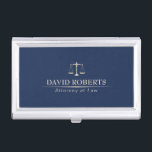 Boîtier Pour Cartes De Visite Bureau du Procureur de la République moderne Blue<br><div class="desc">Bureau du Procureur de la loi de l'avocat Détenteur de carte d'affaires moderne Blue & Gold.</div>