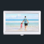Boîtier Pour Cartes De Visite Carte d'affaires personnalisée Votre conception ph<br><div class="desc">Casques de carte d'affaires photo personnalisée - Votre propre design - Spécial - Famille personnalisée / Amis ou Cadeau personnel - Ajouter votre photo / ou texte - Redimensionner et déplacer ou supprimer et ajouter des éléments / image avec l'outil de personnalisation. Vous pouvez transférer cette conception à plus de...</div>