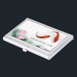 Boîtier Pour Cartes De Visite Cercle de zen oriental Feng Shui Koi et Lotus de<br><div class="desc">Conception personnalisable pour ceux qui sont engagés dans des affaires zen-connexes,  guérison,  voyant,  industrie et des affaires holistiques comprenant le yoga/reiki/professeurs/practioners de méditation,  centre naturel de thérapie et plus. Pour changer le texte seulement,  employez la personnalisation il option. Pour des changements plus étendus,  employez la "personnaliser il" option. Paix.</div>