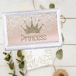 Boîtier Pour Cartes De Visite Charming Tiara, Princesse, Parties scintillant Bok<br><div class="desc">Cette image présente tiara et princesse rose arrière - plan de bokeh.Un trandy,  amusant,  funky,  élégant et élégant cadeau fille pour les femmes et les adolescentes.</div>