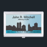 Boîtier Pour Cartes De Visite City Skyline Personnalisez le détenteur de carte<br><div class="desc">Détenteurs de cartes d'affaires. ✔ Remarque : Tous les domaines modèles n'ont pas besoin d'être changés. 📌 Si vous avez besoin d'une personnalisation plus poussée, cliquez sur le bouton "Cliquez pour Customiser plus loin" ou "Customiser ou modifier la conception" et utilisez notre outil de conception pour redimensionner, faire pivoter, modifier...</div>