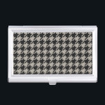 Boîtier Pour Cartes De Visite Classic Pepita Houndstooth Motif Black Grey<br><div class="desc">motif en tissu à feuillage persistant,  élégant et classique,  avec motif poivré / houndstooth en combinaison noire et grise.</div>