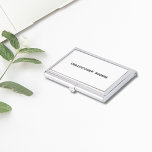 Boîtier Pour Cartes De Visite Classique minimaliste élégant noir et blanc<br><div class="desc">Porte carte de visite simple et élégant avec arrière - plan gris foncé. Parfait pour un consultant,  un avocat ou un professionnel. Vous pouvez l'assortir au carte de visite (standard et mini-taille) de notre boutique.</div>