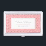 Boîtier Pour Cartes De Visite Couleurs mignonnes des points roses Personnalisées<br><div class="desc">Porte-carte de visite mignon à personnaliser avec nom et titre d'emploi.</div>