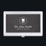 Boîtier Pour Cartes De Visite Dentiste simple dentaire de professionnel de<br><div class="desc">Porte-cartes de carte de visite professionnel de dentiste de tableau simple dentaire.</div>