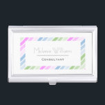 Boîtier Pour Cartes De Visite Elégant cadre Pastel minimaliste Personnalisé<br><div class="desc">Coque carte de visite simple et élégante avec cadre pastel élégant et personnalisation.</div>