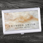 Boîtier Pour Cartes De Visite Elégant marbre look nom personnalisé<br><div class="desc">Élégant porte-carte de visite avec votre nom et votre titre sur un arrière - plan imprimé en marbre</div>