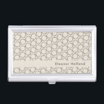 Boîtier Pour Cartes De Visite Élégant Mid-Century Tan Motif Personnalisé<br><div class="desc">Élégant boîtier de carte de visite personnalisée du milieu du siècle moderne</div>