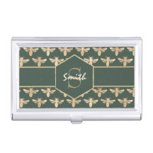 Elégant Miel d'orBee Motif sur Vert foncé