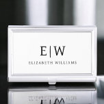 Boîtier Pour Cartes De Visite Élégant professionnel simple Monogramme minimalist<br><div class="desc">Découvrez notre Elegant Professional Simple Monogram Minimalist Collection : Elevez votre style avec une sophistication intemporelle et une élégance sobre. Réalisée avec une attention minutieuse aux détails, cette collection présente des designs minimalistes ornés de votre monogramme personnalisé. Chaque pièce respire le professionnalisme et le raffinement, parfait pour faire une impression...</div>